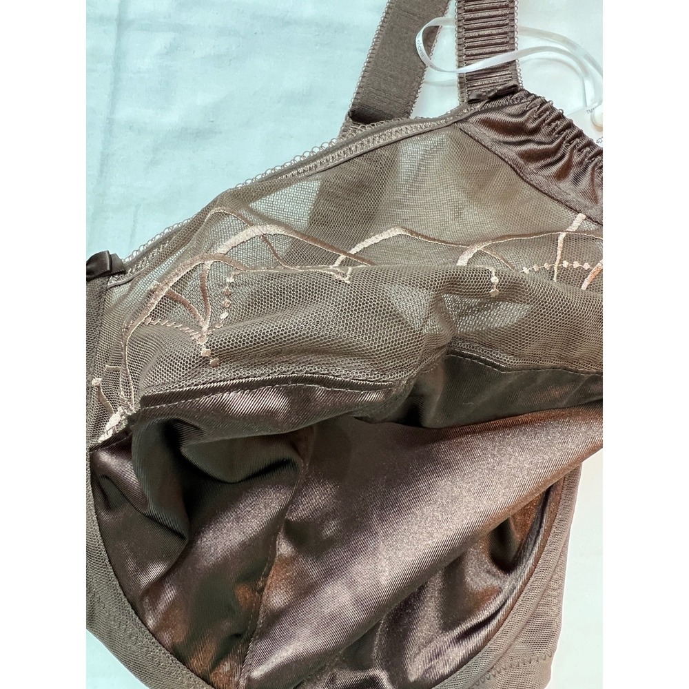 Elomi Cate Bra Women 42K Brown Underwire Embroidery EL4030PCN Full Coverage G29 - Picture 9 of 15
